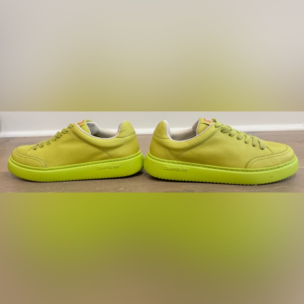 Camper Lime Green Leather Sneakers - Picture 3 of 6